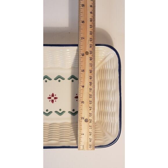 Pfaltzgraff Nordic Christmas Basketweave Bread Platter 12" Holiday Stoneware - Picture 12 of 12